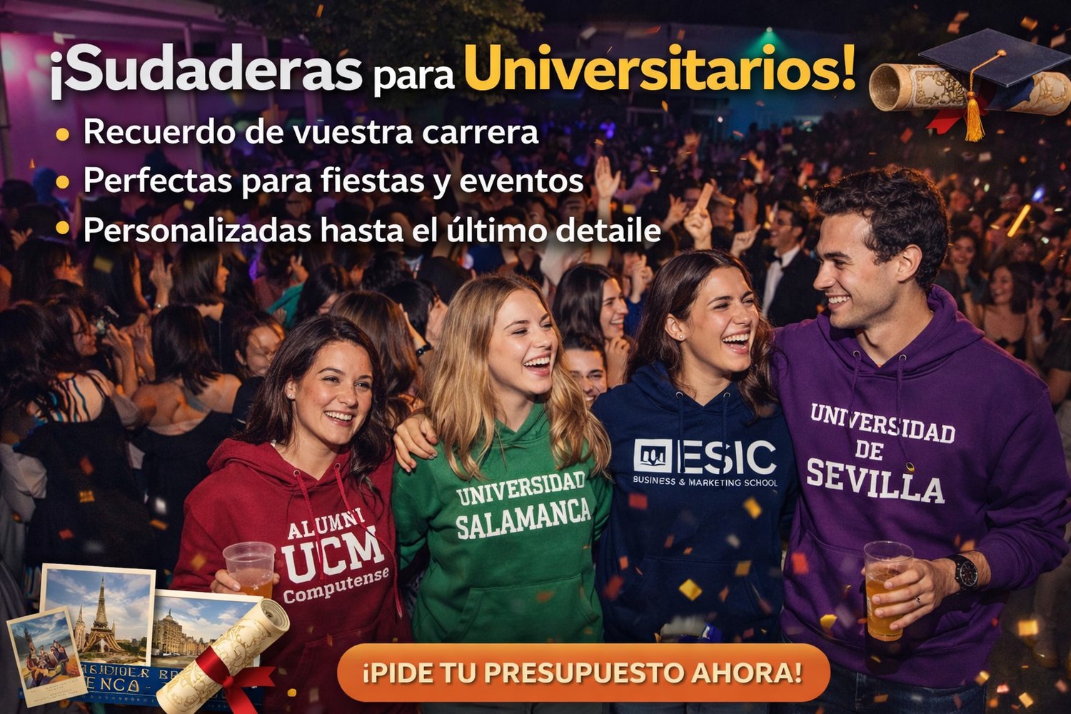 Sudaderas universitarias personalizadas